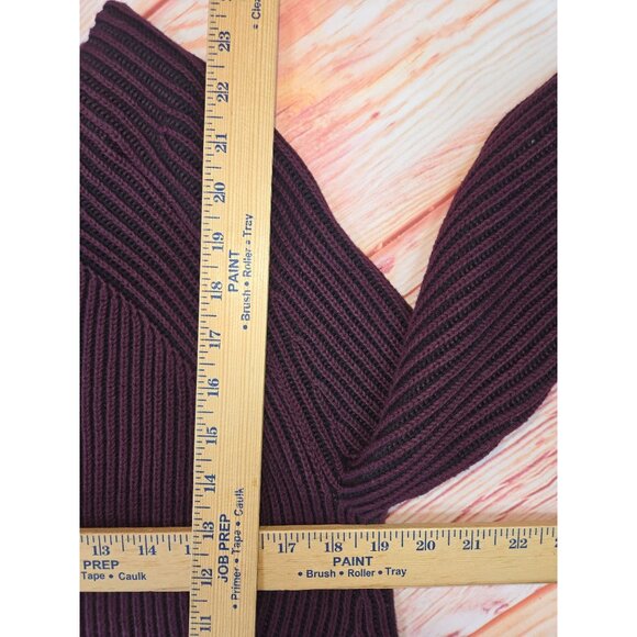 Athleta Burgundy Ribbed Knit Sweater Medium Cotton Blend Womens Pullover - Picture 7 of 7